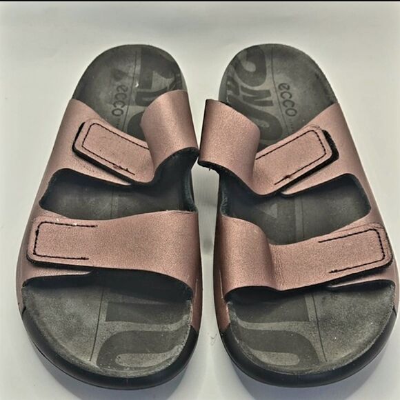 Ecco Shoes - ECCO Women's Cozmo 2nd Two Band Slide Sandal Sz 9 Woodrose Boho Comfy Slip On